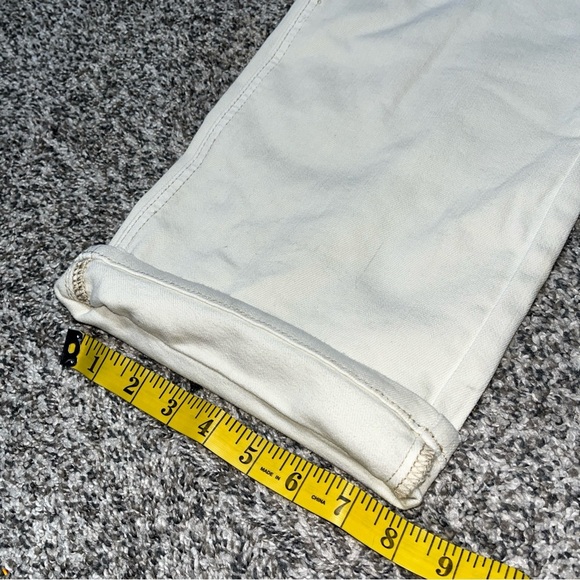 Judy Blue Overalls M Garment Dyed Straight Leg Ecru Off-White Stretch Denim Note - Picture 5 of 16